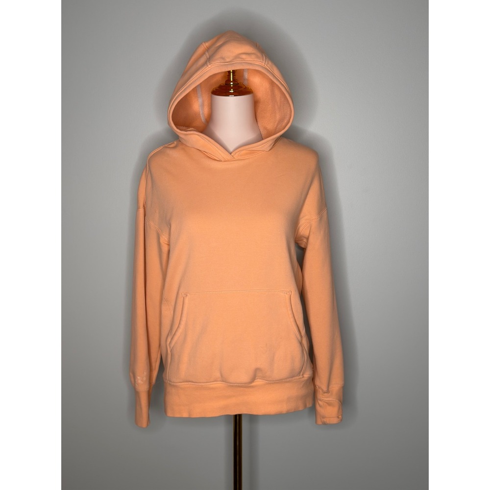 Athleta Girl Retroactive Oversized Hoodie Peach Orange Thumbhole Sz XL 14